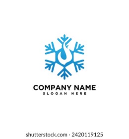 Abstract Fire Ice icon logo design concept flat style template vector. Vector illustration