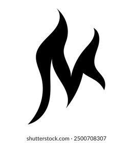 Abstraktes Feuersymbol. Schwarze Silhouette des Feuers. Vektorgrafik einzeln auf weißem Hintergrund.