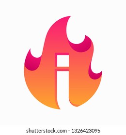 Abstract Fire Letter I Design Vector Template. Suitable for Creative Industry, Multimedia, entertainment, Educations, Shop, and any related business