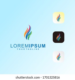 Abstract Fire Letter M Premium Logo