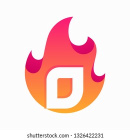 Abstract Fire Letter O Design Vector Template. Suitable for Creative Industry, Multimedia, entertainment, Educations, Shop, and any related business