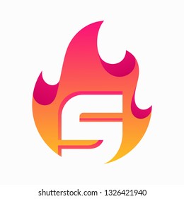 Abstract Fire Letter S Design Vector Template. Suitable for Creative Industry, Multimedia, entertainment, Educations, Shop, and any related business
