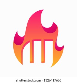 Abstract Fire Letter W Design Vector Template. Suitable for Creative Industry, Multimedia, entertainment, Educations, Shop, and any related business