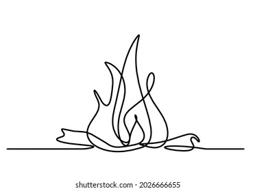 Abstract fire as line drawing on white background. Vector