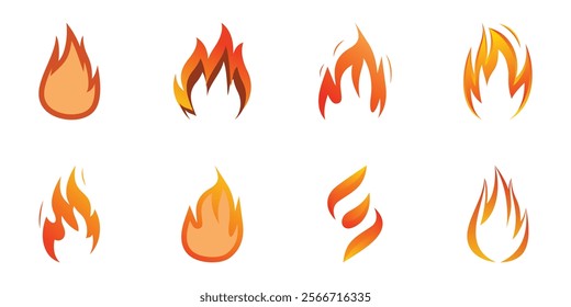 Abstract fire logo collection Premium Vector