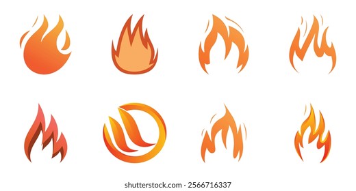Abstract fire logo collection Premium Vector