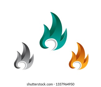 Abstract fire logo design inspiration