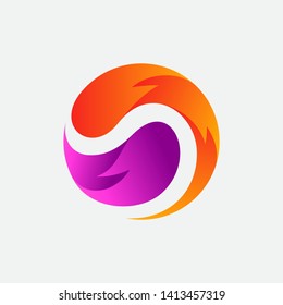 abstract fire logo design template