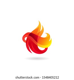 abstract fire logo design template