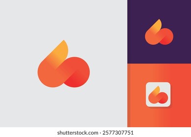 abstract fire logo design vector template
