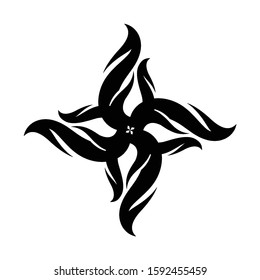 Abstract Fire Ornament in the Form of Flower Logo Design Template. Isolated Clipart Element on White Backdrop