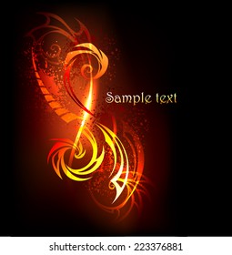 Abstract fire pattern on black background.