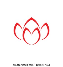 abstract fire petal shape logo vector