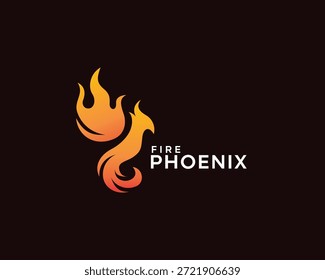abstrakte Feuer Phoenix Logo, Phoenix mit Feuerflügel Logo Design-Vorlage