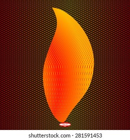 abstract fire red line orange wave yellow band isolated on dark background. vector illustration