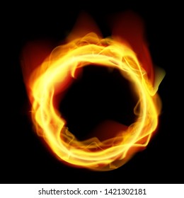 Abstract Fire Ring On Black Backround. EPS10 Vector
