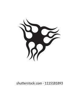 abstract fire shape circle design logo vector
