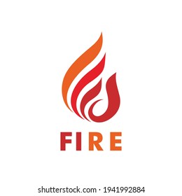 abstract fire shape red color logo template design. vector illustration