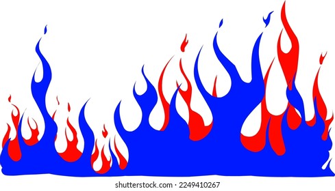 Vektorgrafik des roten blauen Feuermotivs