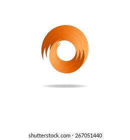 Abstract fire sign logo, flame shape