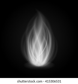 Abstract fire smoke light on black background vector illustration. Burning flames translucent elements special glowing effect.