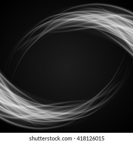 Abstract fire smoke light on black background vector illustration. Burning flames translucent elements special glowing effect.
