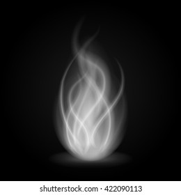 Abstract fire smoke light on black background vector illustration. Burning flames translucent elements special glowing effect.