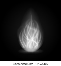 Abstract fire smoke light on black background vector illustration. Burning flames translucent elements special glowing effect.