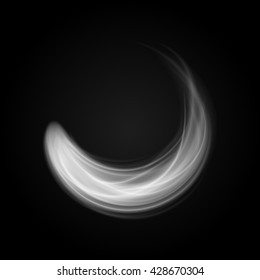 Abstract fire smoke light on black background vector illustration. Burning flames translucent elements special glowing effect.
