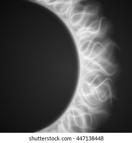Abstract fire smoke light on black background vector illustration. Burning flames translucent elements special glowing effect.