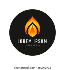 Abstract fire symbol or logo design. Vector emblem bonfire.