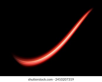 Abstract fire wave light effect in perspective vector illustration. Magic luminous azure glow design element on dark background, flash luminosity, abstract neon motion glowing wavy lines