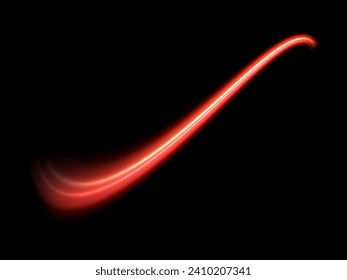 Abstract fire wave light effect in perspective vector illustration. Magic luminous azure glow design element on dark background, flash luminosity, abstract neon motion glowing wavy lines