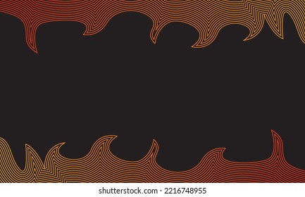Resumen Fondo de la línea de onda de incendio. Vector de graduación de color amarillo naranja