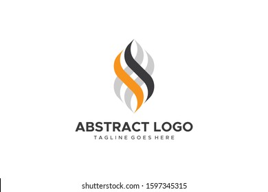 Abstract Fire Wave Logo Letter S isolated on white background. Flat Vector Logo Design Template Element