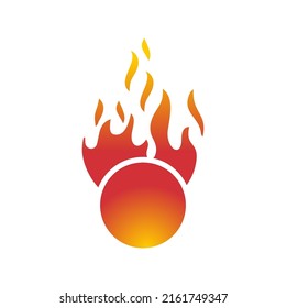 Abstract Fireball On White Background