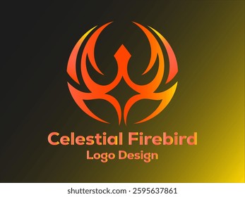 Abstract firebird logo design.  Perfect for branding, websites, and more.