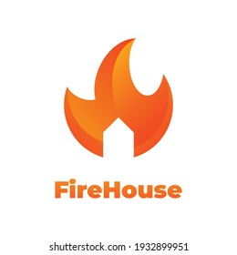 Abstract Firehouse Logo Template - Vector Illustration