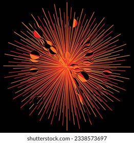 Abstract firework on a black background. Vector illustration for your design