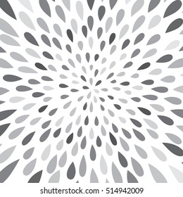 Abstract firework splash dot pattern. Swirl floral petal texture. Water-drop spot ornament. Ornamental wave background. 