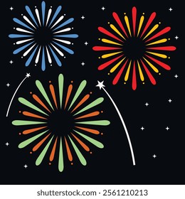 Abstract firework vector colorful design template