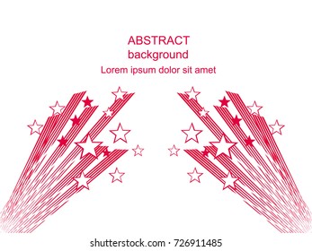 Abstract fireworks background. Creative pattern with fireworks and stars. Vector banner background.