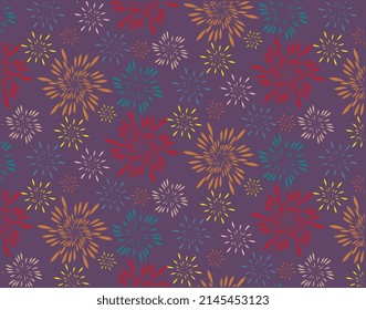 Resumen del fondo de los fuegos artificiales con el fondo oscuro.colorido Vector patrón transparente, diseño de formas geométricas.