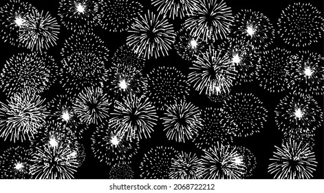 Abstract fireworks background and texture. Good for Diwali, Christmas and New year celebrations. 