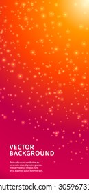 Abstract fireworks explosion on red purple background. Hot with space for your message. Vector illustration EPS 10. Design presentation, brochure layout, cover magazine, flyer party, title music disk