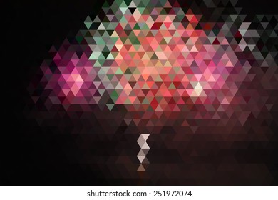 Abstract Fireworks Geometric Triangular Low Poly. Vector Illustration