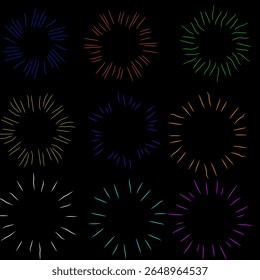 Abstractas de fuegos artificiales sobre fondo negro