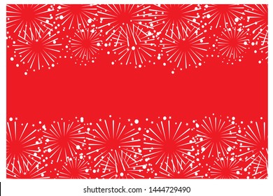 Abstract fireworks with a red background. Vector