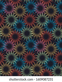 Abstract fireworks seamless pattern. Seamless  of fireworks. Funny  pattern. 
