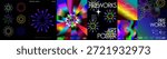 Abstract fireworks. Vector modern neon geometric illustrations of fireworks, gradient, sky, pattern, and celebration for poster on party, flyer, background, or festive event